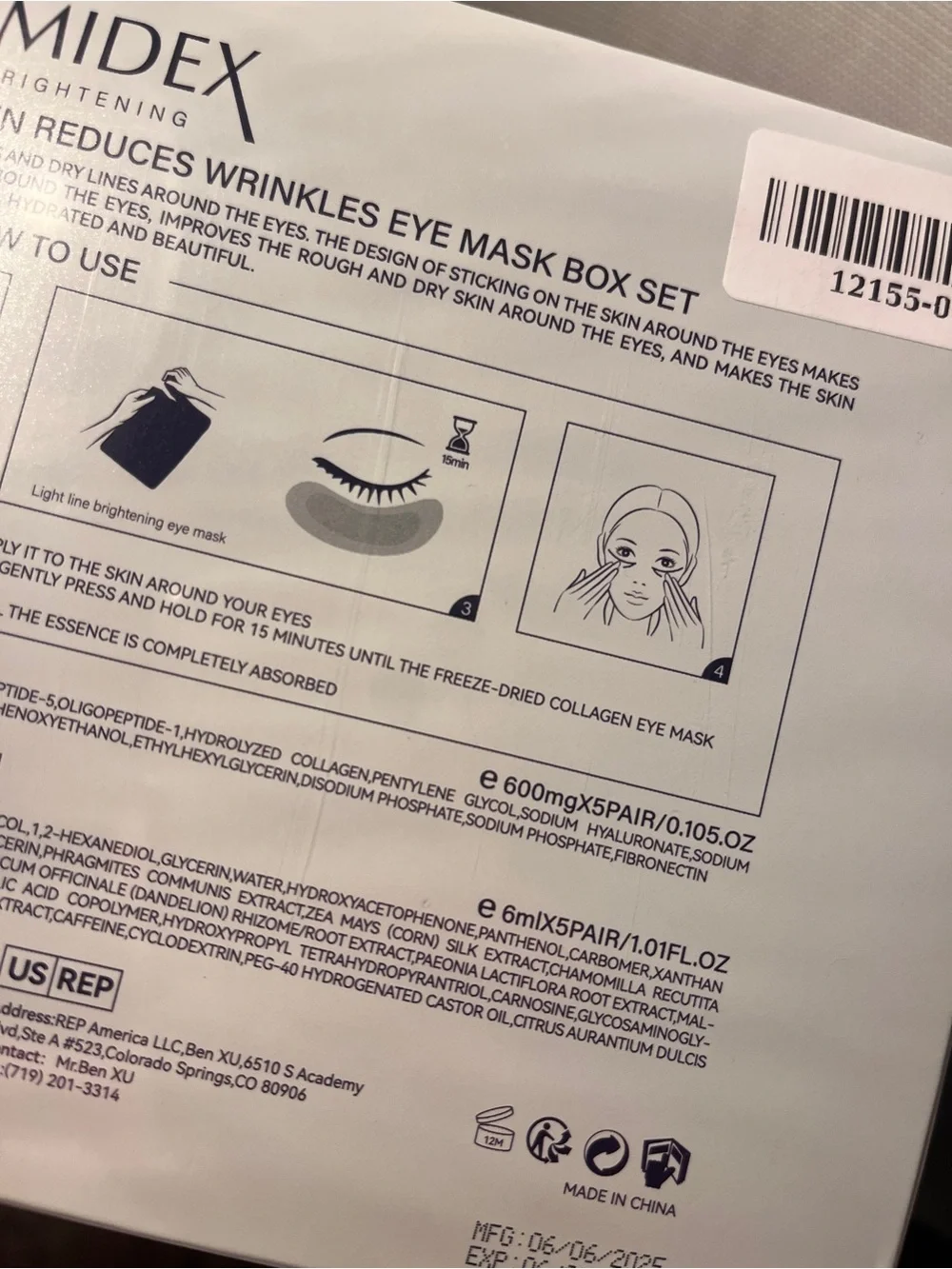UMIDEX Brightening Freeze-Dried Collagen Eye Mask - NEW